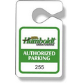 .020 White Gloss Plastic Parking Tag / Permit (2.4"x3.9"), Full Color